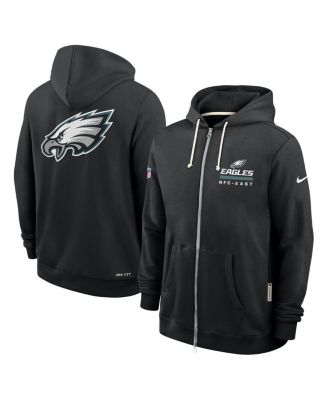 Nike - Men's Black Philadelphia Eagles Sideline Utility Player Performance Full-Zip Hoodie