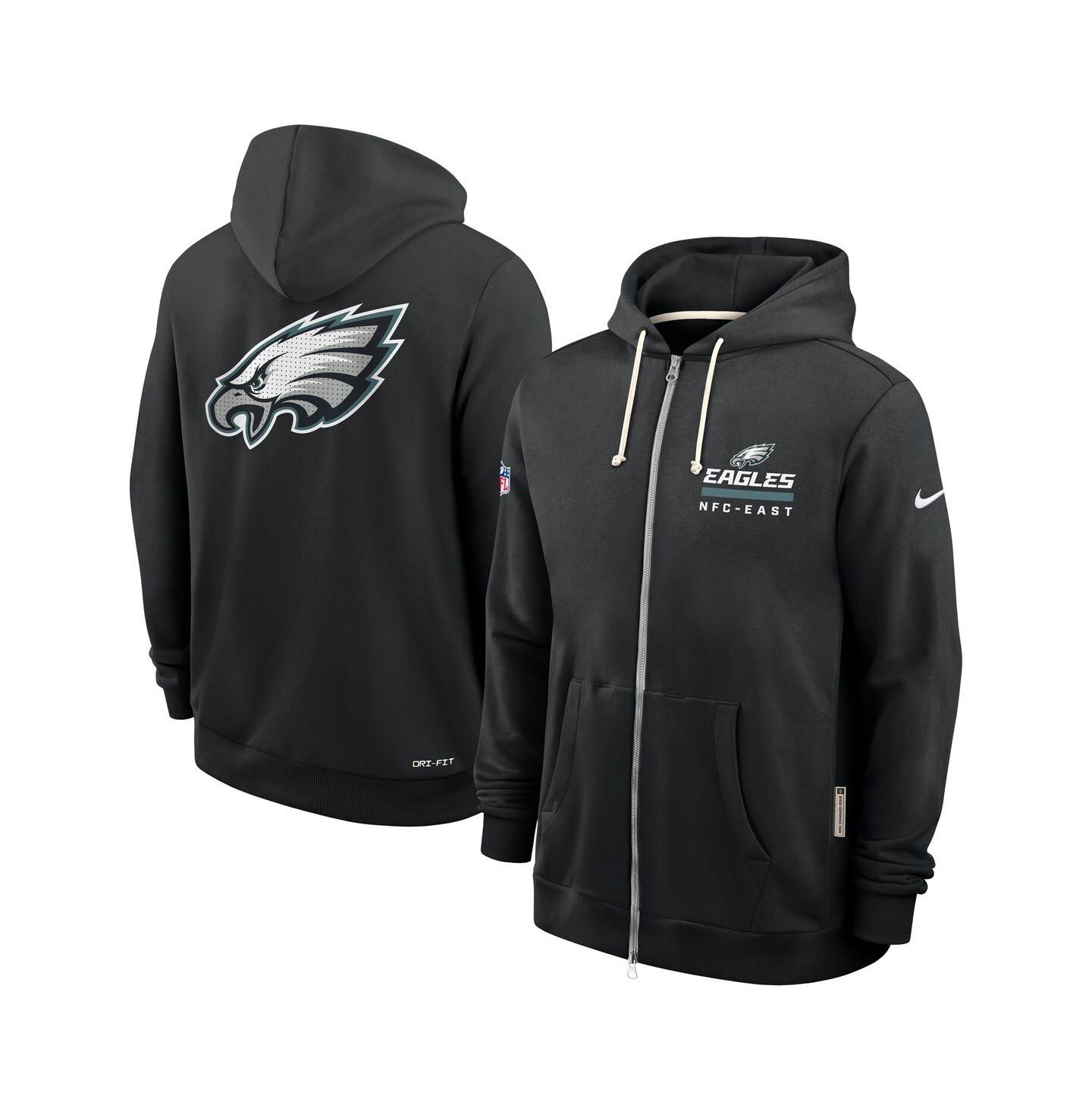 Мужское худи Nike Black Philadelphia Eagles Sideline Utility Player Performance Full-Zip — фото 1