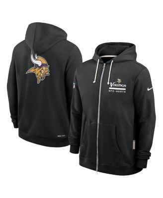 Nike - Men's Black Minnesota Vikings Sideline Utility Player Performance Full-Zip Hoodie