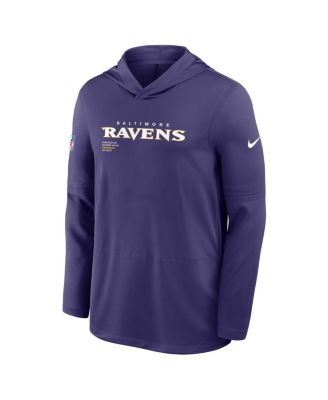 Nike - Men's Purple Baltimore Ravens Sideline Pure y Performance Long Sleeve Hoodie T-Shirt