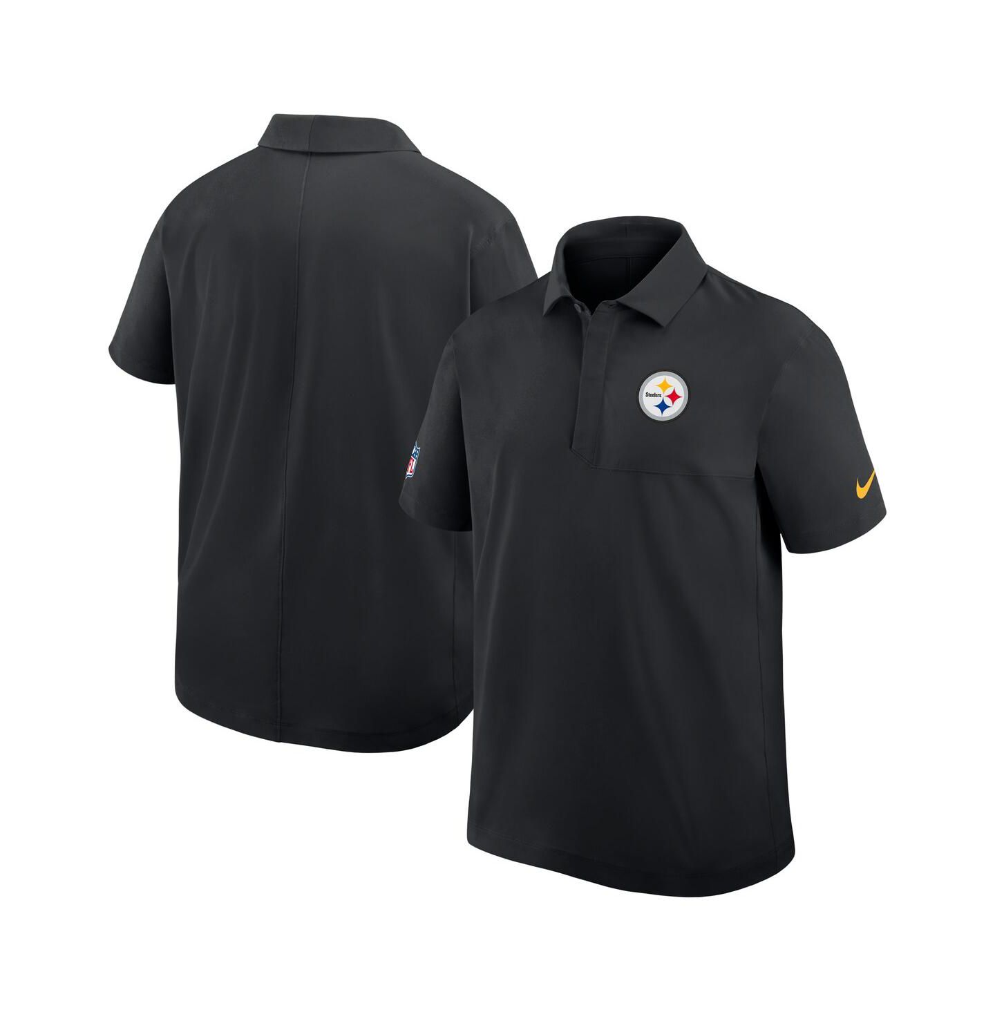 Мужское поло Nike Black Pittsburgh Steelers Sideline City Pride Woven Performance Polo Shirt — фото 1