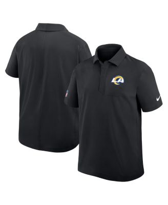 Nike - Men's Black Los Angeles Rams Sideline City Pride Woven Performance Polo Shirt