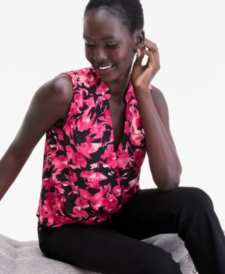 Women's Printed Surplice Tank Top, Macy's Exclusive