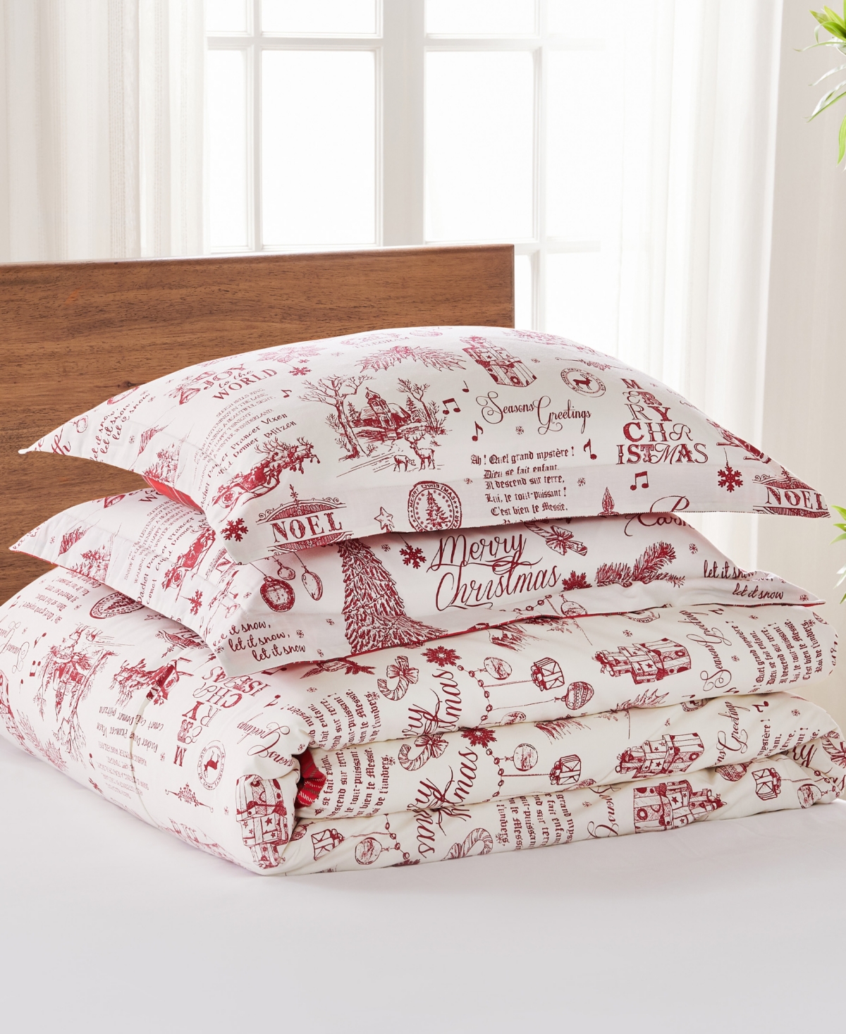 Levtex Home Yuletide Reversible 3-pc. Comforter Set, Full/queen In Red