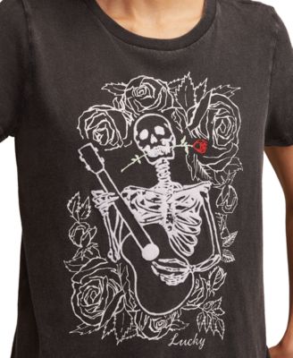Women's Guitar Skull Classic Crew Neck T-shirt