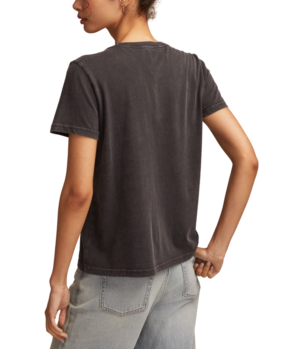 Lucky Brand Guitar Skull Graphic T-shirt In Gray