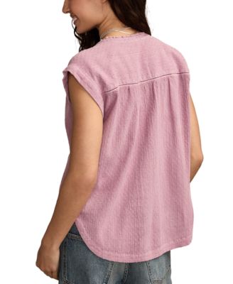 Women's Dolman Ruffle Button Down Top