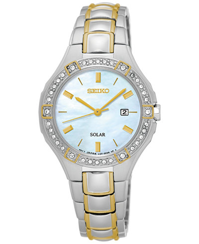 Seiko Women's Solar Sport Two-Tone Stainless Steel Bracelet Watch 29mm SUT282