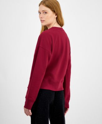 Women's Crewneck Vented-Hem Sweatshirt, Macy's Exclusive