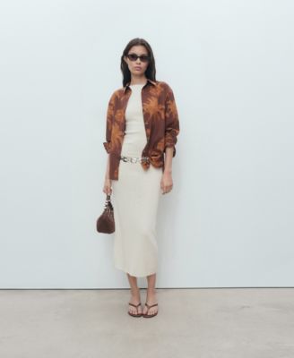 Women's Palm Print Cotton Shirt