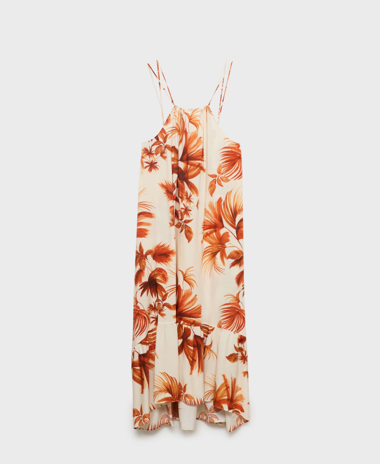 Women's Palm Print Halter Dress