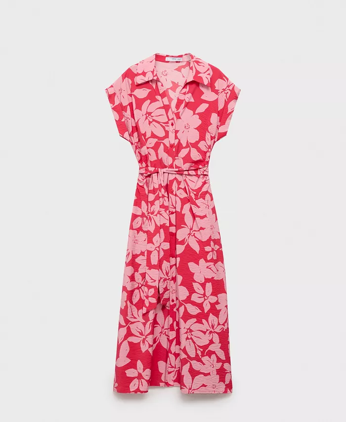Women's Floral Print Shirt Dress - thumbnail 7