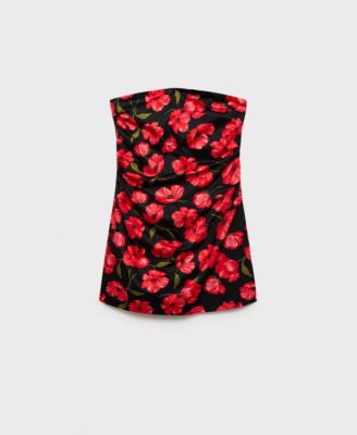 Women's Strapless Floral Dress