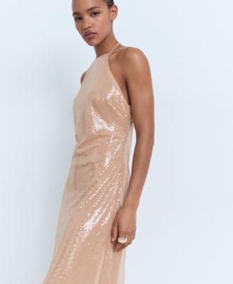 Women's Sequined Halter Neck Dress