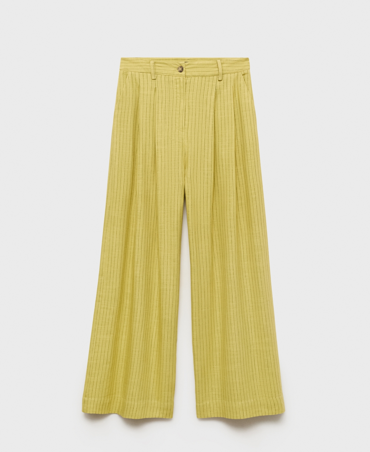 Mango Luce Stripe Wide Leg Pants In Green