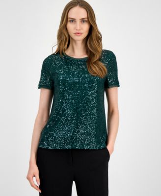 Anne Klein - Women's Sequined T-Shirt