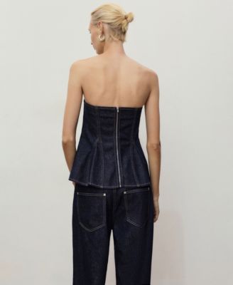 Women's Denim Peplum Top