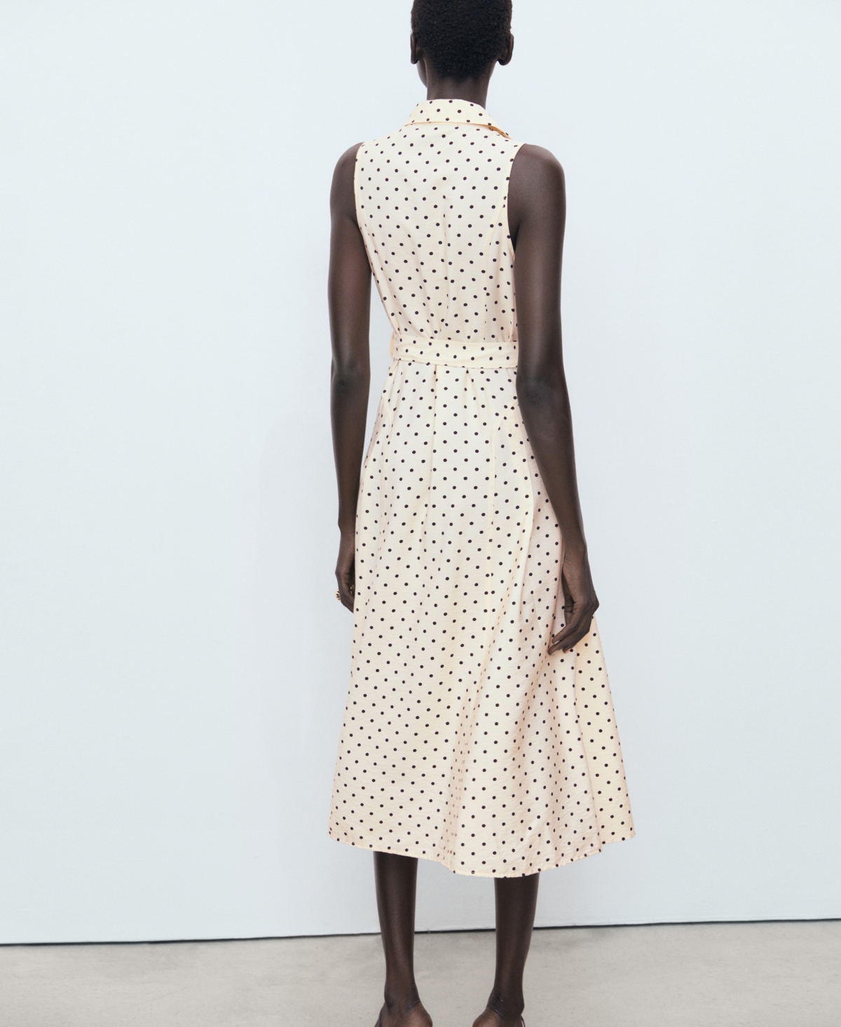 Mango Polka Dot Shirtdress In White
