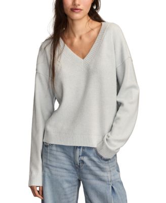 Women's Waffle V-Neck Sweater