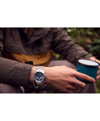 Men's Promaster Skyhawk U830 Analog-Digital Silver-Tone Stainless Steel Bracelet Watch 43mm