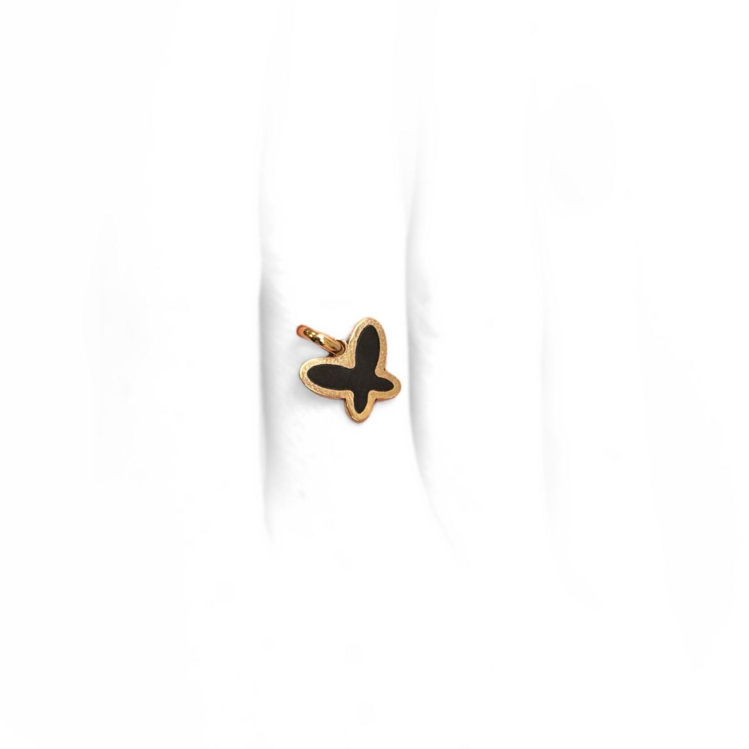 Onyx Butterfly Charm 14K Gold 11 millimeters