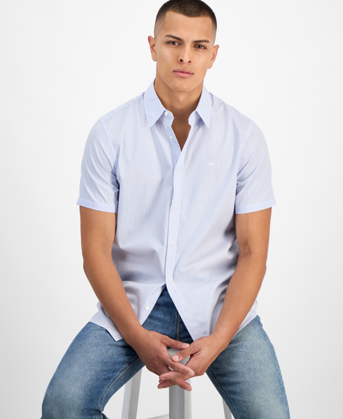 Michael Kors Men's Cotton Striped Classic-Fit Button Shirt