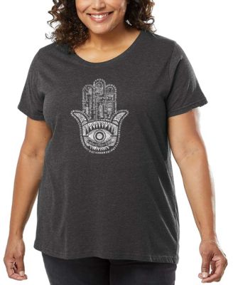 Plus Size Hamsa Word Art T-Shirt