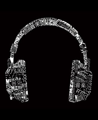 Plus Size Headphones Languages Word Art T-Shirt