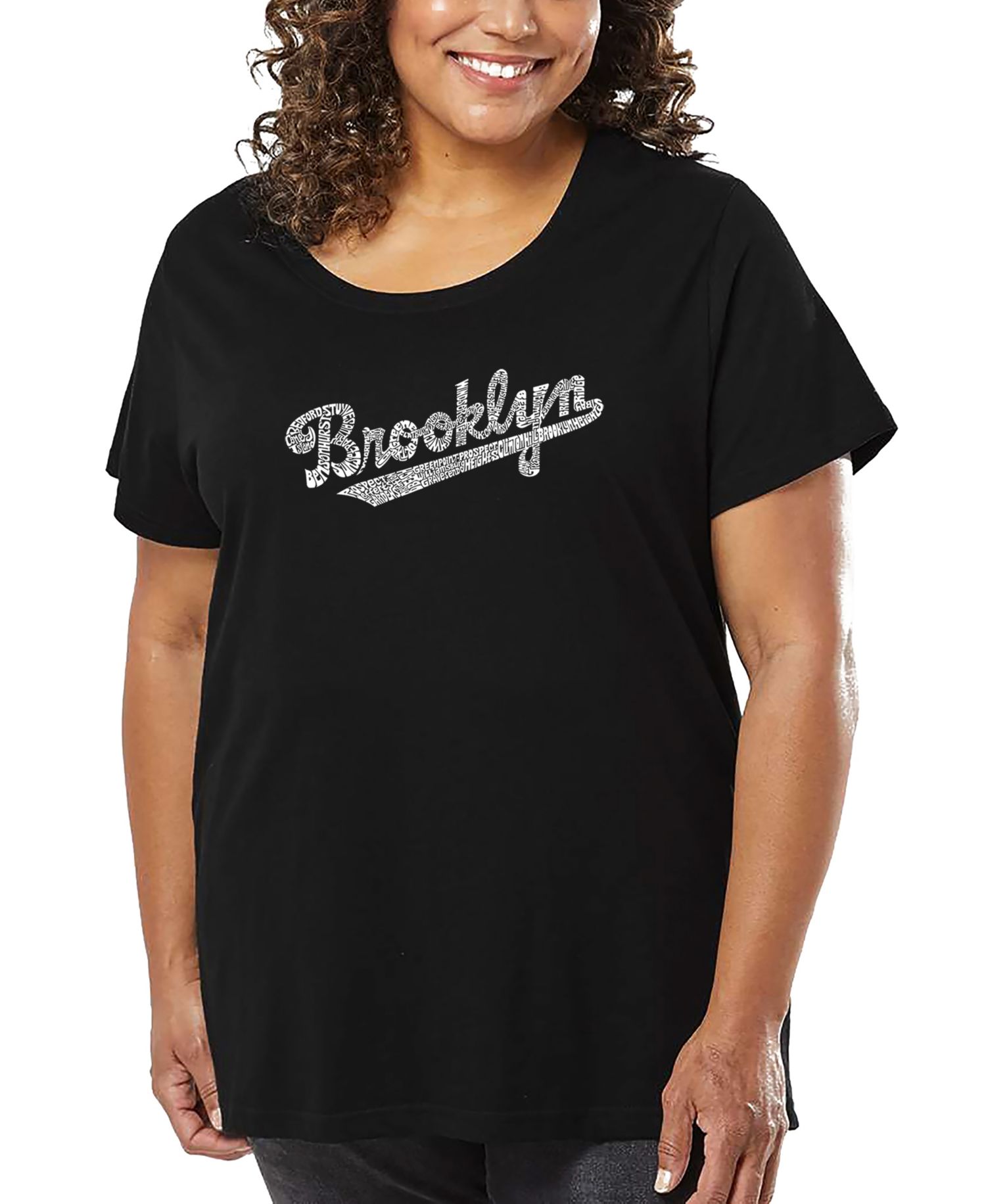 Plus Size Brooklyn Neighborhoods Word Art T-Shirt