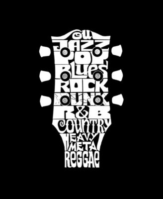 Plus Size Guitar Head Music Genres Word Art T-Shirt