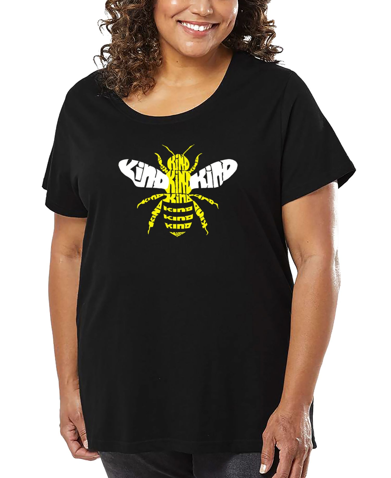 Plus Size Bee Kind Word Art T-Shirt