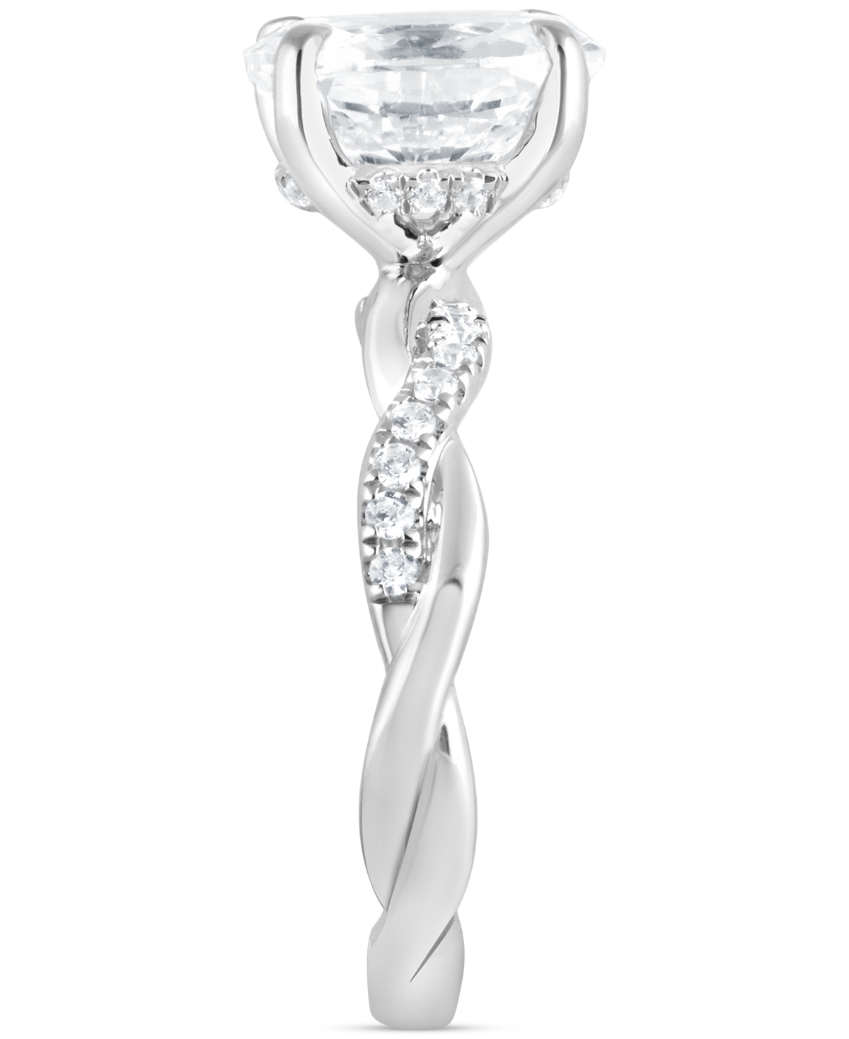 Badgley Mischka Bagley Mischka Certified Lab Grown Diamond Oval Twist Shank Engagement Ring (3-3/4 Ct. T.w.) In 14k  In Metallic