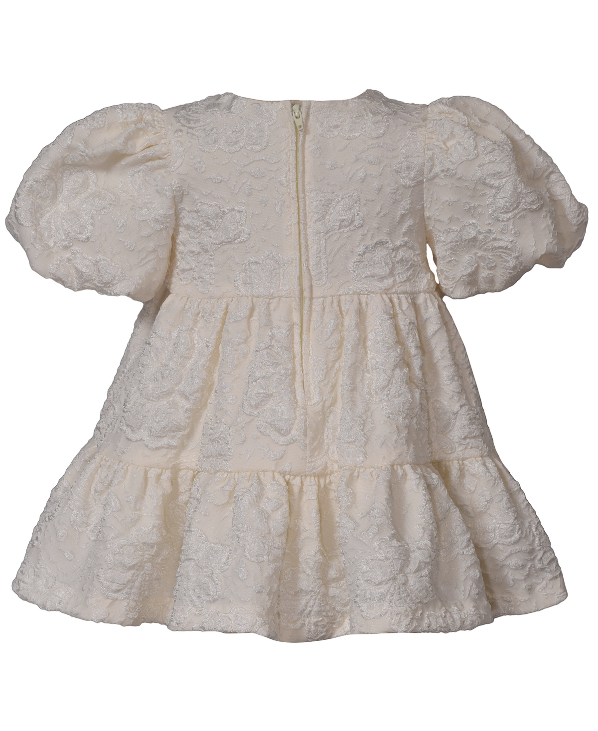 Bonnie Baby Baby Girls Bow Detail Jacquard Dress In Gray