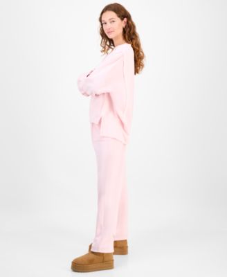 Juniors' Oversized Graphic-Print Sweatshirt & High-Rise Fleece Pants