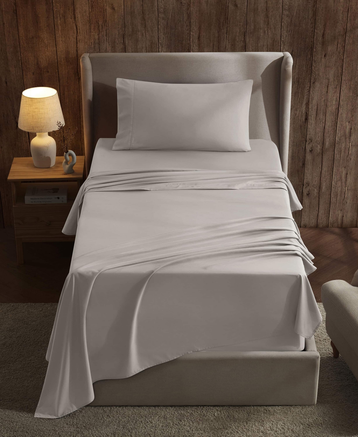 Nestl Premier Collection Deep Pocket 3 Piece Sheet Set, Twin In Sand