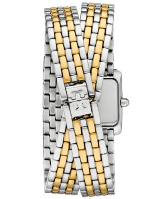 Women's The Eleanor Two-Tone Stainless Steel Double Wrap Bracelet Watch 20mm