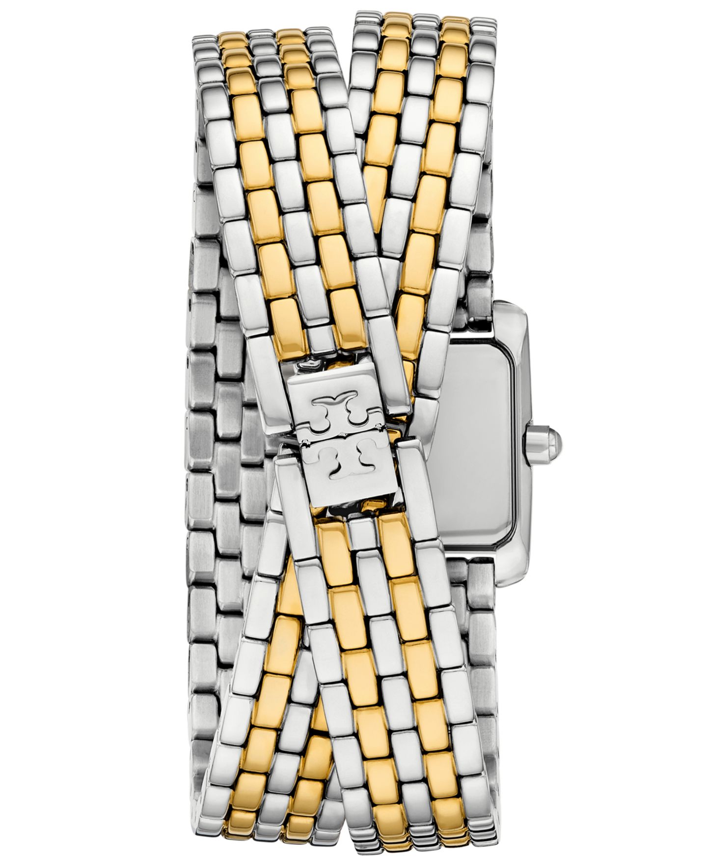 Женские часы Tory Burch The Eleanor Two-Tone Stainless Steel Double Wrap Bracelet Watch 20mm — фото 3