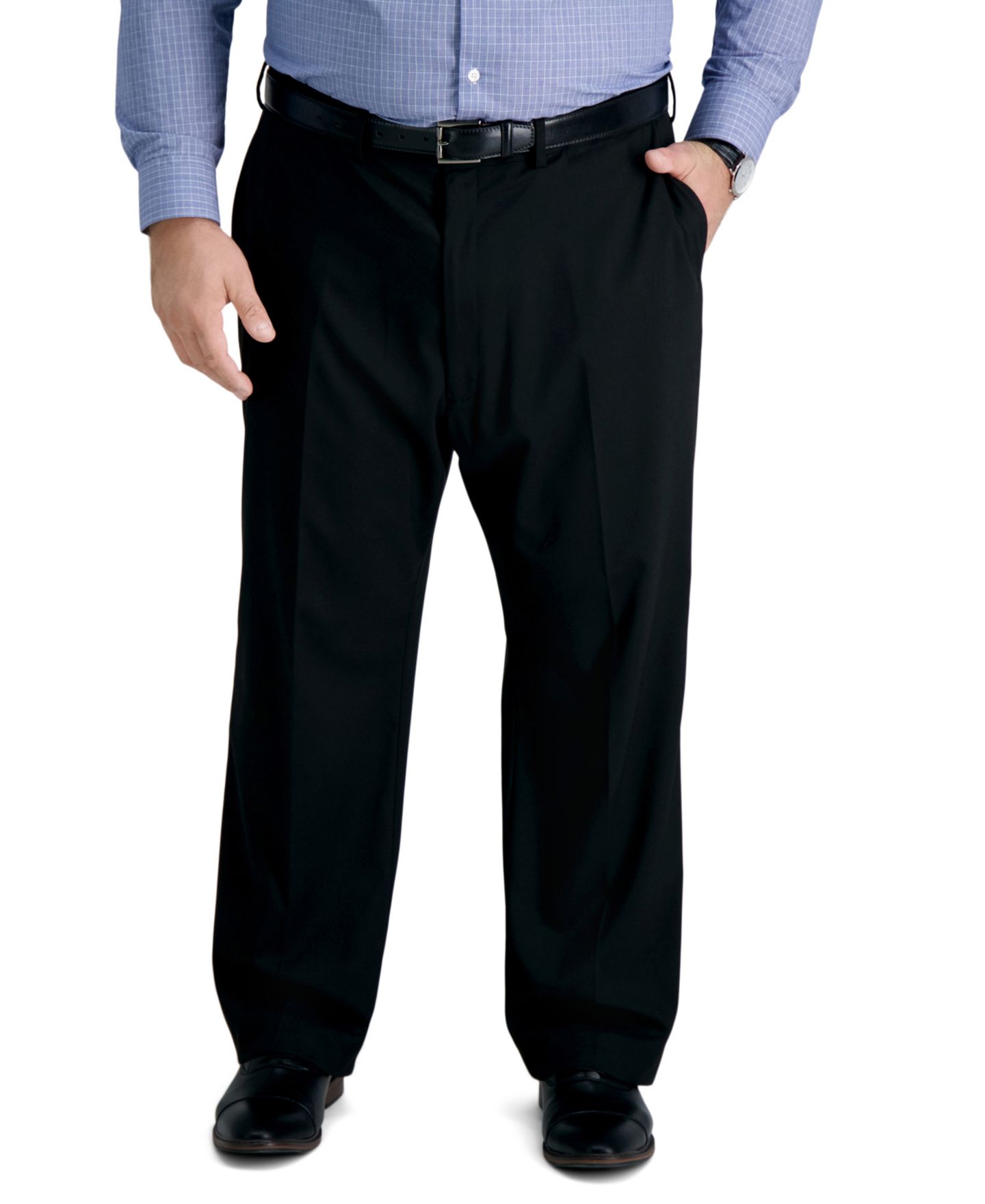 Мужские брюки Haggar JMH Big & Tall Classic Fit Suit Separates Pant, цвет: Чёрный — фото 1