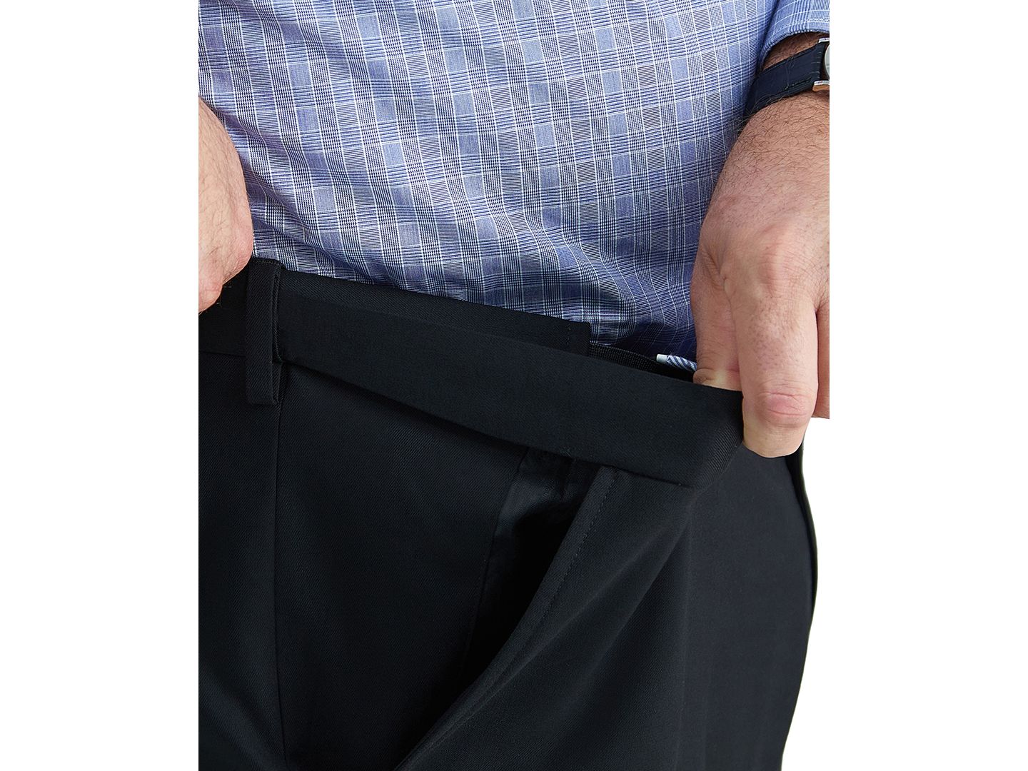 Мужские брюки Haggar JMH Big & Tall Classic Fit Suit Separates Pant, цвет: Чёрный — фото 4