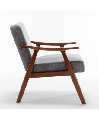 Mid-Century Modern Chair with Solid Wood Frame