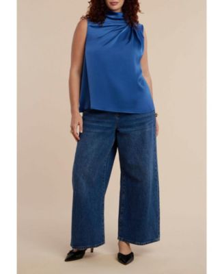 Women's Plus Size Asym Draped Top