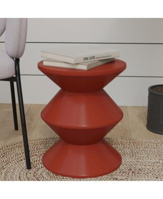 Aura Modern Plastic Side End Table, Indoor/Outdoor Use, Brown