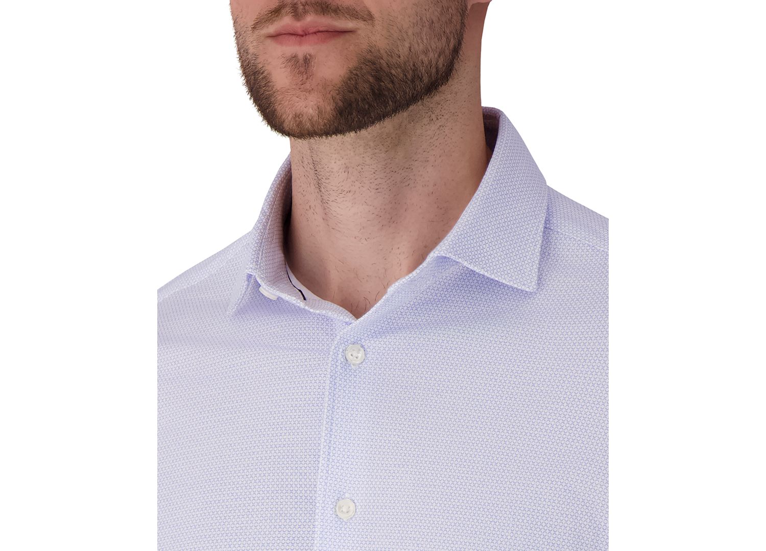 Men's Geometric Print Mitered Cuffs Dress Shirt