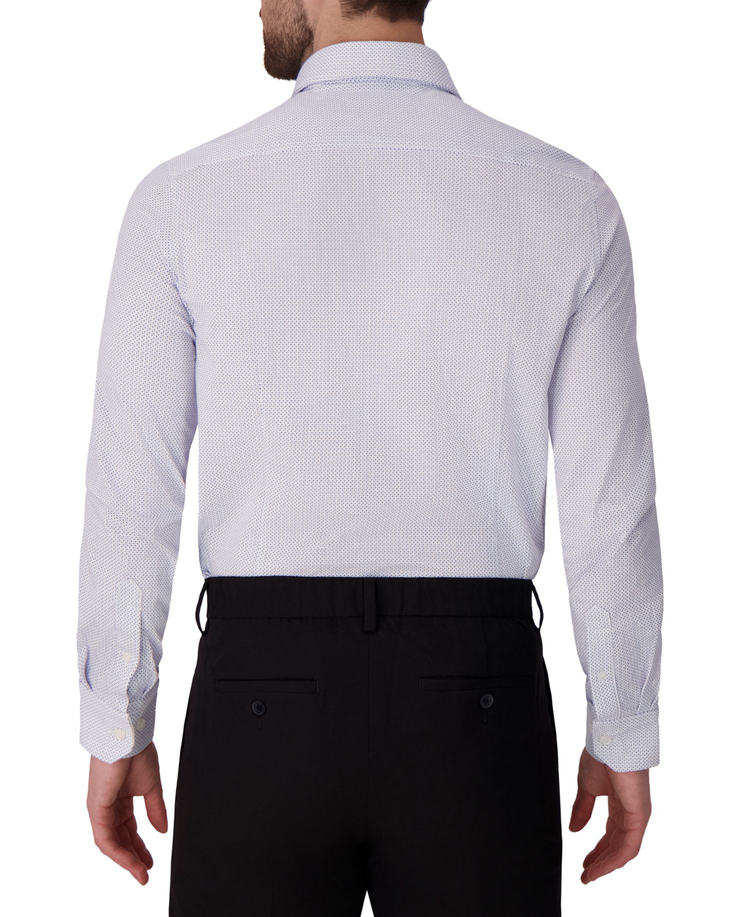 Men's Geometric Print Spread Collar Dress Shirt