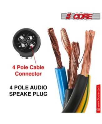 5Core Speakon Adapter High Quality Audio Jack Male Audio Pin Speaker Adapter Connector - SPKN BLU 2PCS