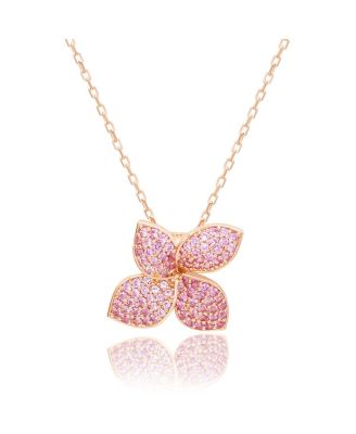 Suzy Levian Sterling Sapphire Abstract Flower Pendant