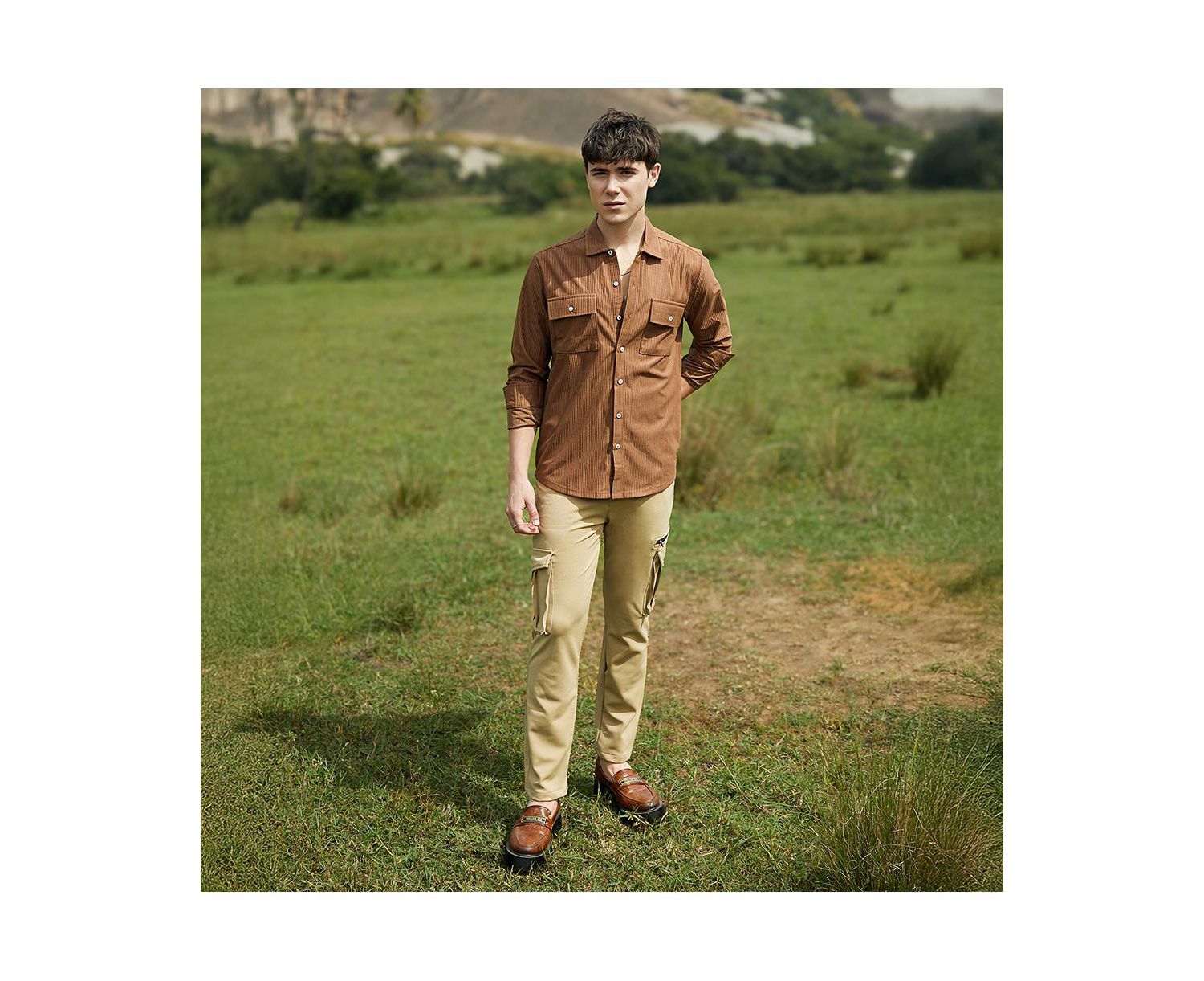 Men's Solid Ribbed Utility Shirt