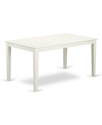 5-Piece Kitchen Dining Set Includes 1 Capri Rectangular Dining Table and 4 Light Grey Linen Fabric Parson Dining Chairs with Button Tufted Back - Linen White Finish