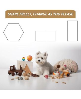 6 Black Panels 31.7 in H. Heavy Duty Metal Pet Exercise Pen with Door for Outdoor, Indoor