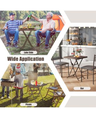 23.5" Square Folding Table Indoor Outdoor Foldable Plastic Table